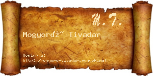 Mogyoró Tivadar névjegykártya